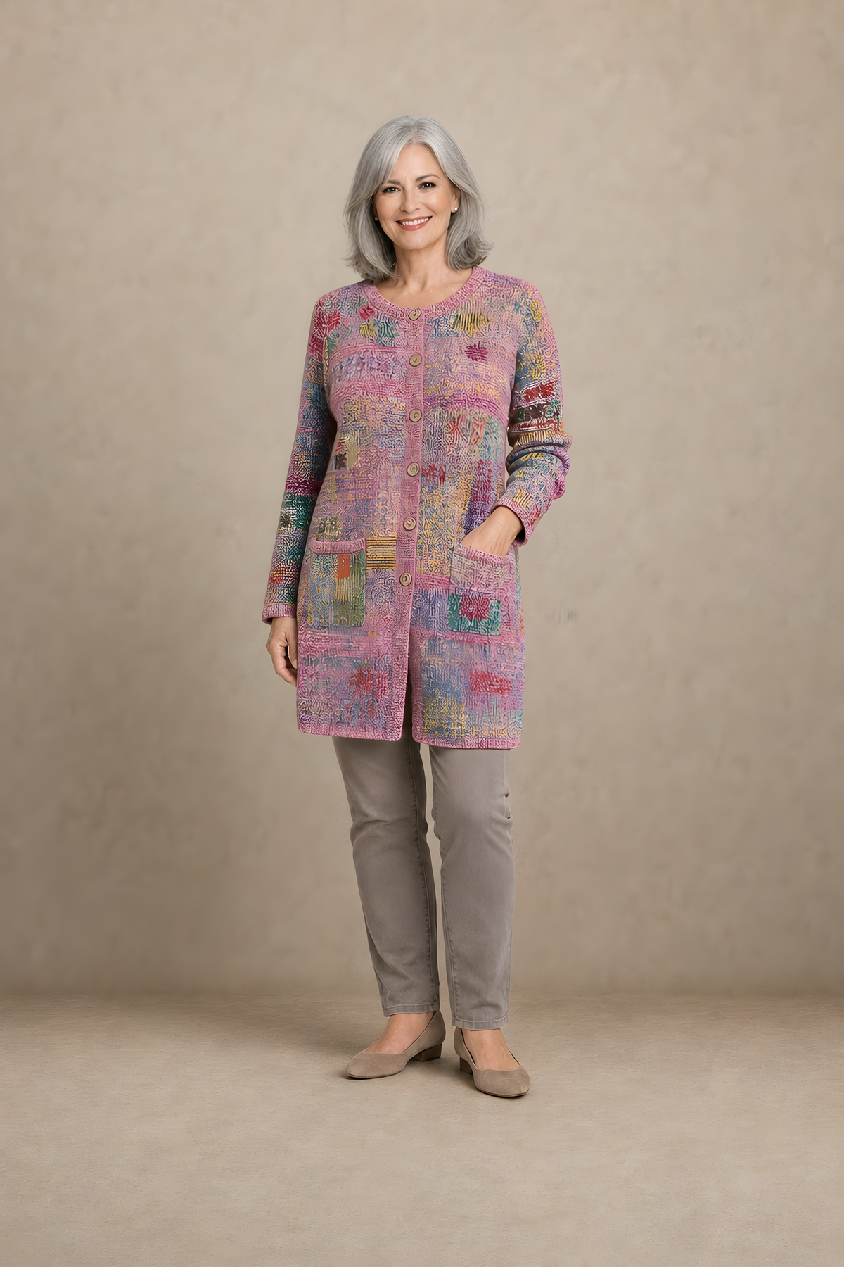 Patchouli | Artistic Button Cardigan – Pink