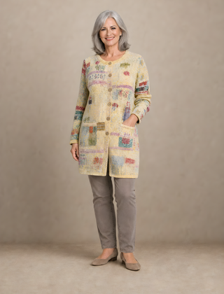 Patchouli | Artistic Button Cardigan – Light Yellow