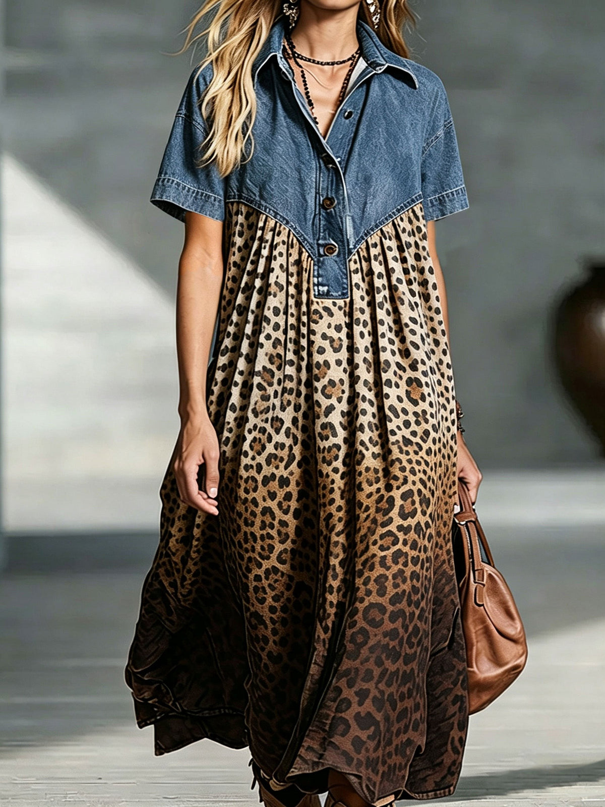 Penny | Denim Top Midi Dress