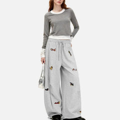 Amalfi | Embroidered Barrel-Leg Sweatpants