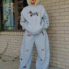 Amalfi | Embroidered Barrel-Leg Sweatpants