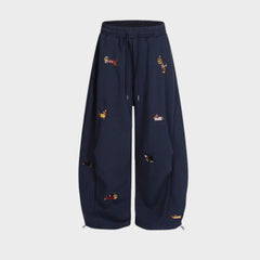 Amalfi | Embroidered Barrel-Leg Sweatpants