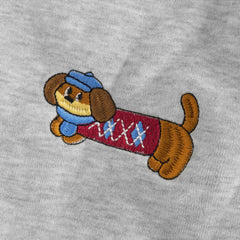 Barrel-Leg Embroidered Pup Sweatpants – Relaxed Fit