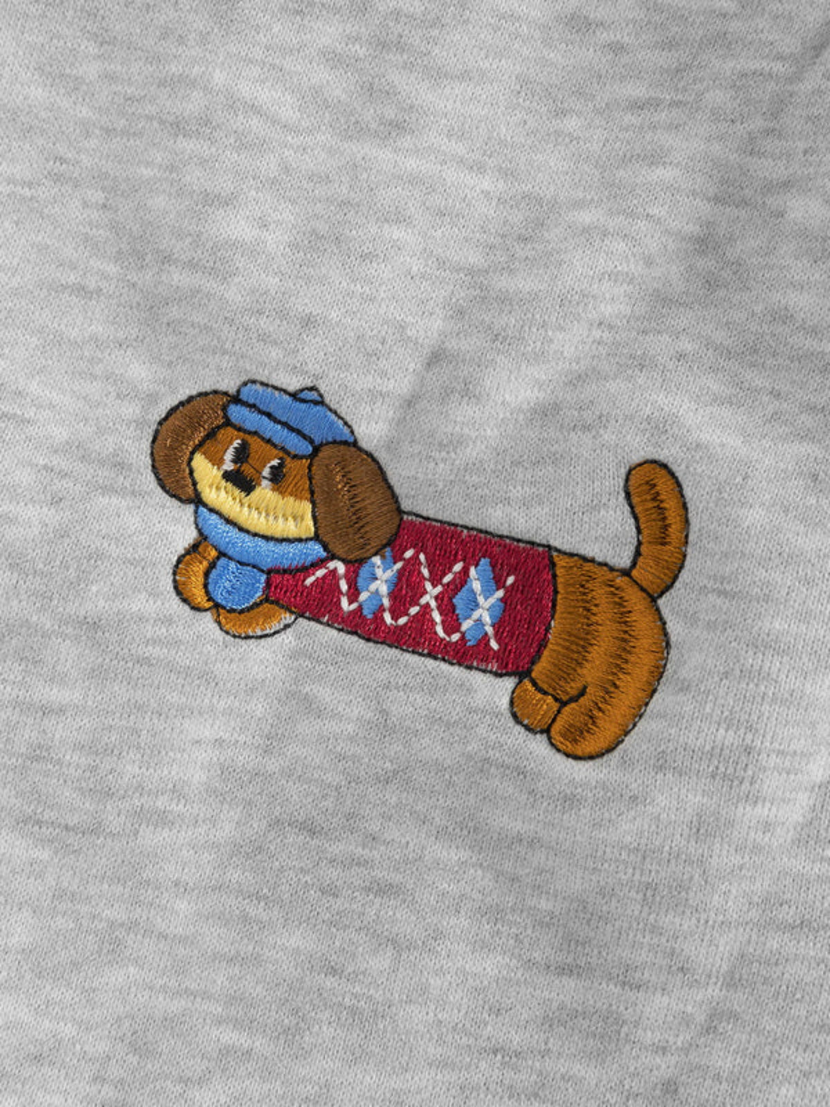 Barrel-Leg Embroidered Pup Sweatpants – Relaxed Fit