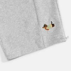 Barrel-Leg Embroidered Pup Sweatpants – Relaxed Fit