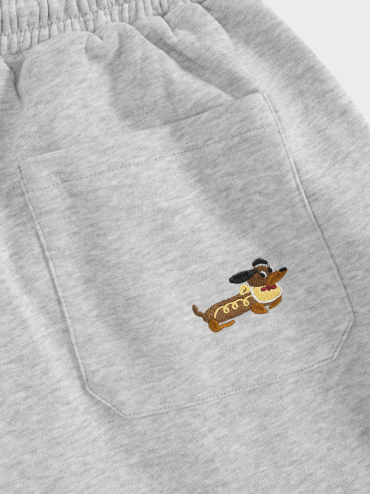 Barrel-Leg Embroidered Pup Sweatpants – Relaxed Fit