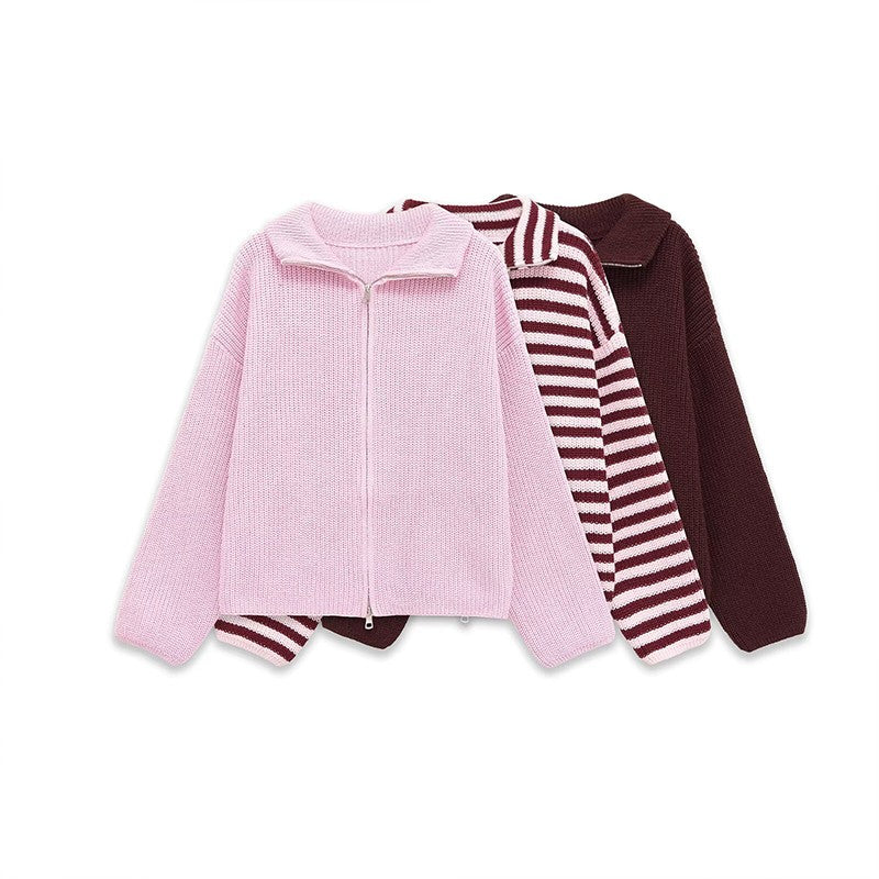 Felicity | Striped Zip Cardigan