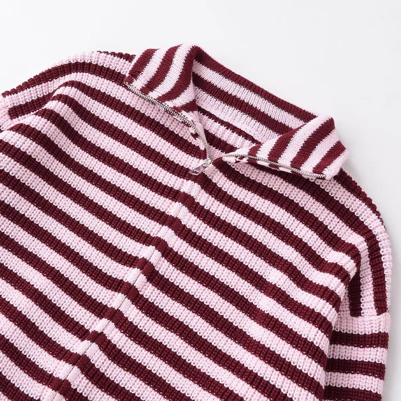 Felicity | Striped Zip Cardigan