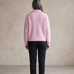 Felicity | Striped Zip Cardigan – Pink Stripes (back)