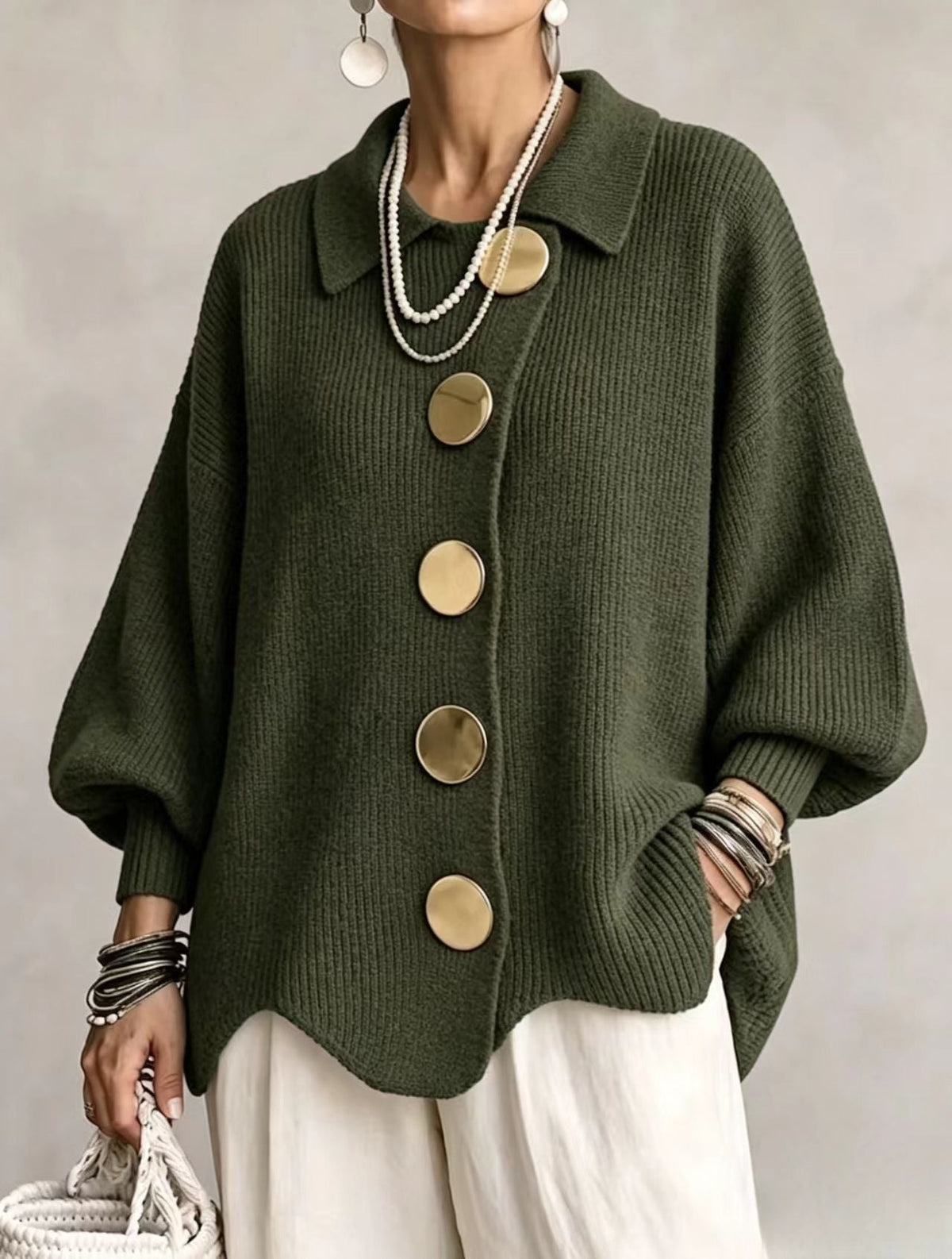 Isadora | Oversized Collared Cardigan