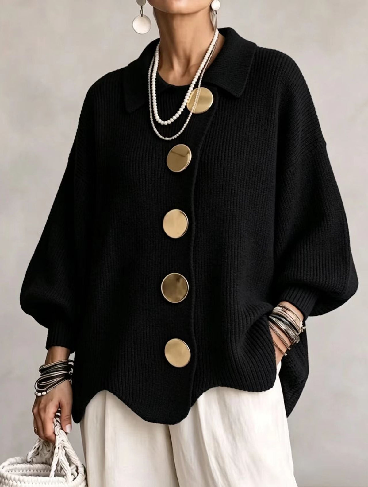 Isadora | Oversized Collared Cardigan