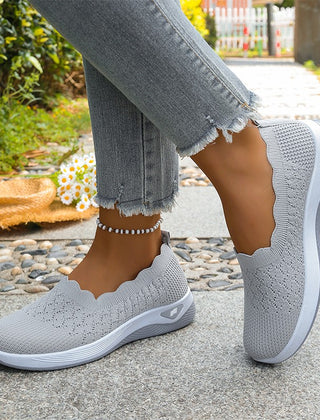Livia | Scalloped Mesh Trainers
