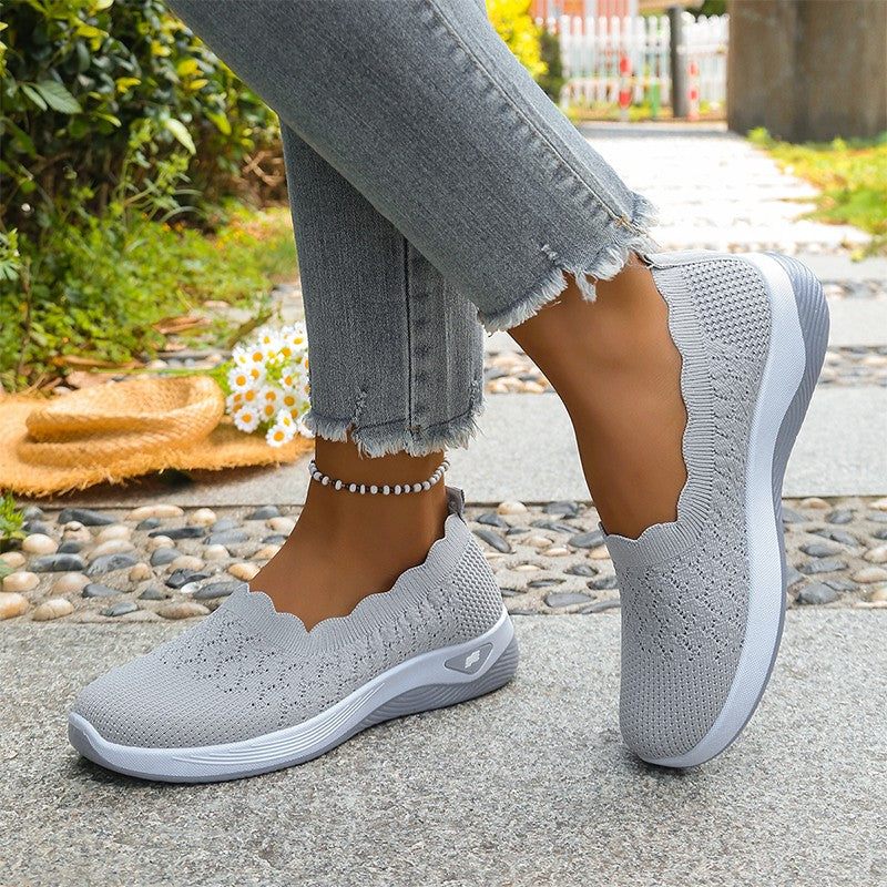 Livia | Scalloped Mesh Trainers