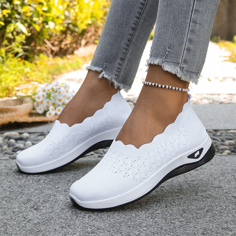 Livia | Scalloped Mesh Trainers