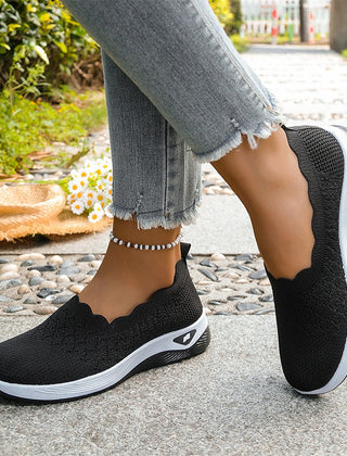 Livia | Scalloped Mesh Trainers