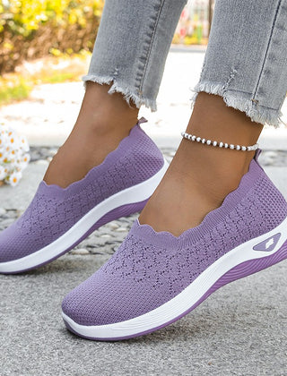 Livia | Scalloped Mesh Trainers