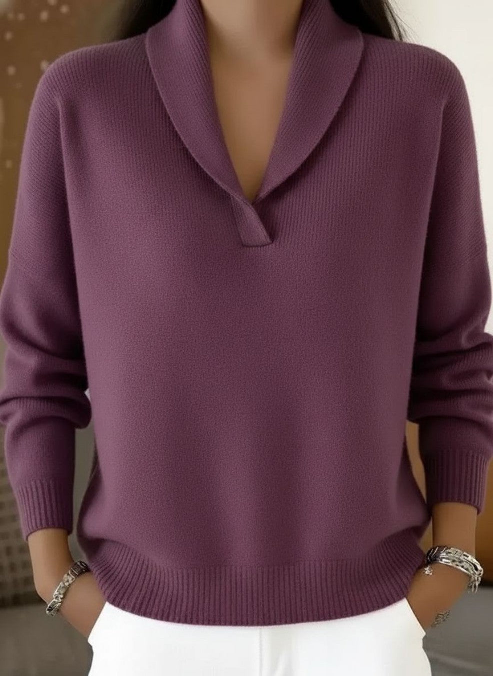Elise | Draped V-Neck Jumper