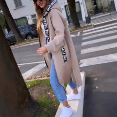Eleanor | Hooded Zip-Front Long Coat