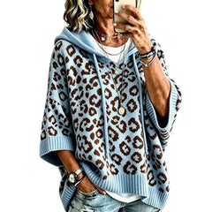 Clara | Leopard Print Knitted Hoodie
