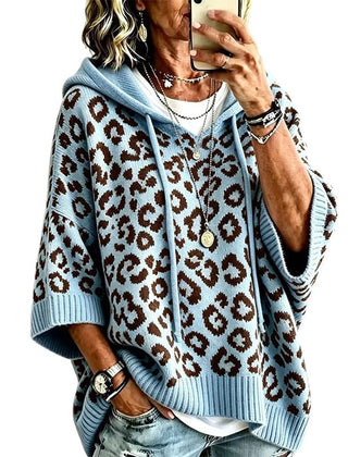 Clara | Leopard Print Knitted Hoodie