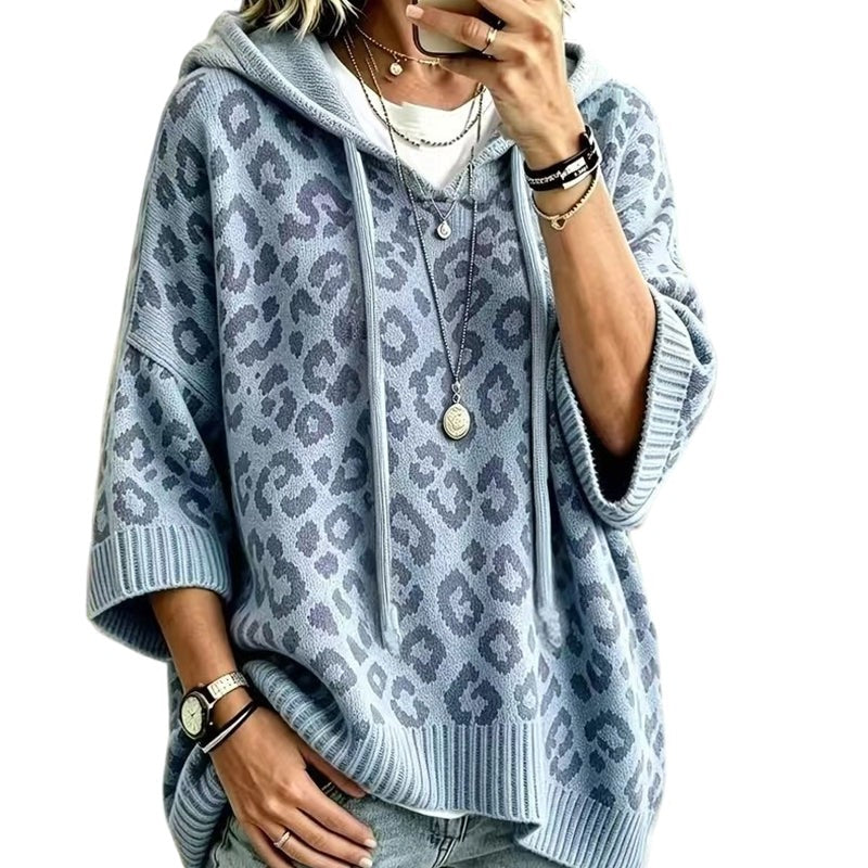 Clara | Leopard Print Knitted Hoodie