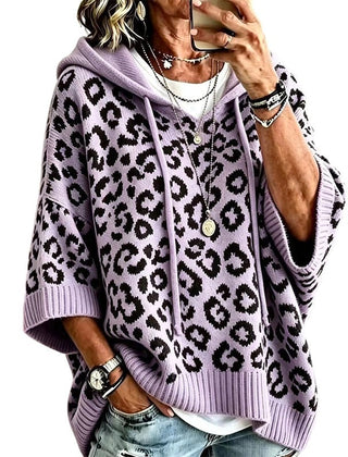 Clara | Leopard Print Knitted Hoodie