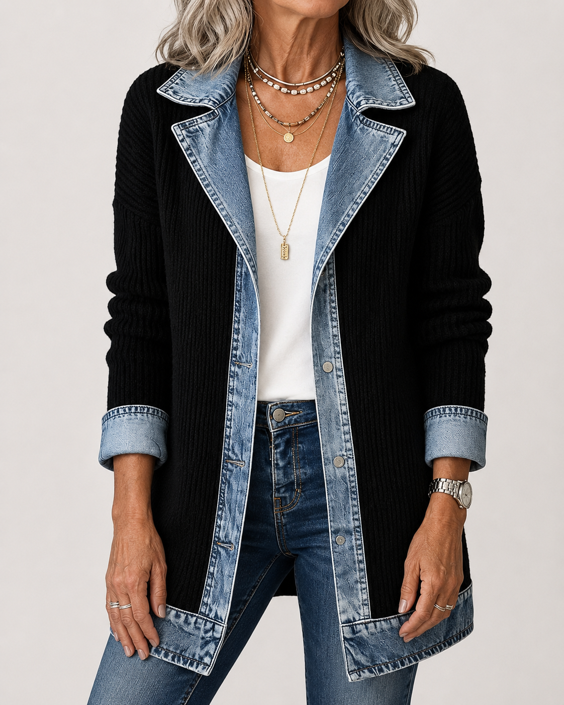 Imogen | Denim Patchwork Jacket