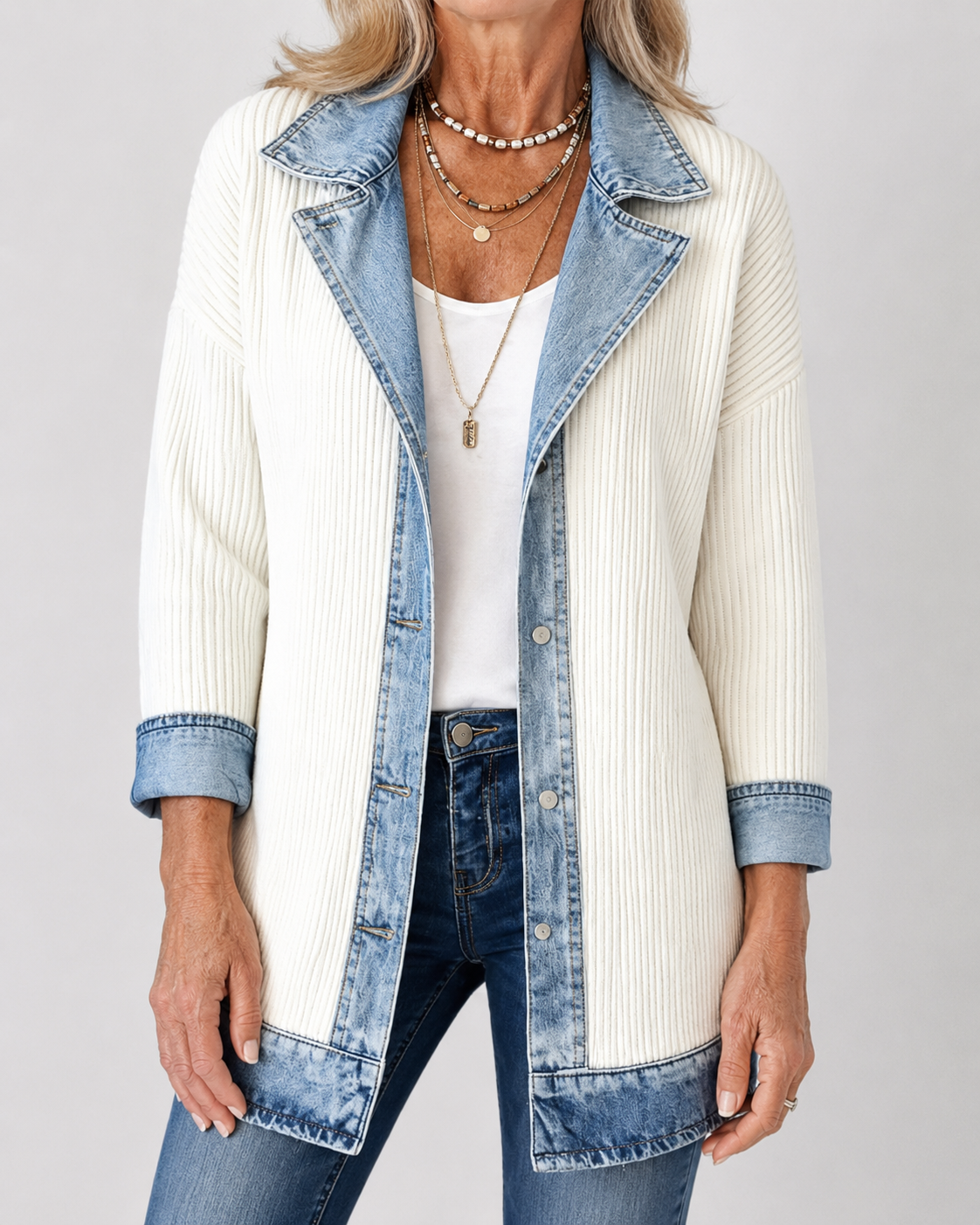 Imogen | Denim Patchwork Jacket