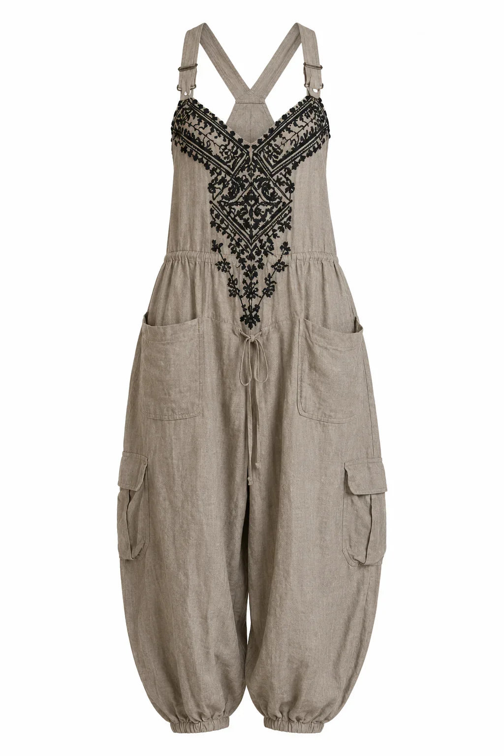 Emma | Bohemian Dungarees with Patch Pockets