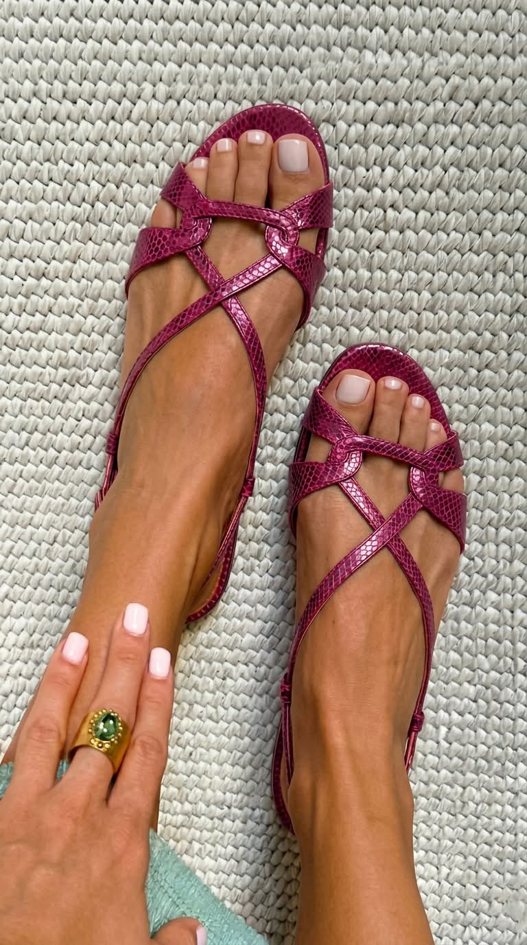 Sienna | Snake-Effect Slingback Sandals