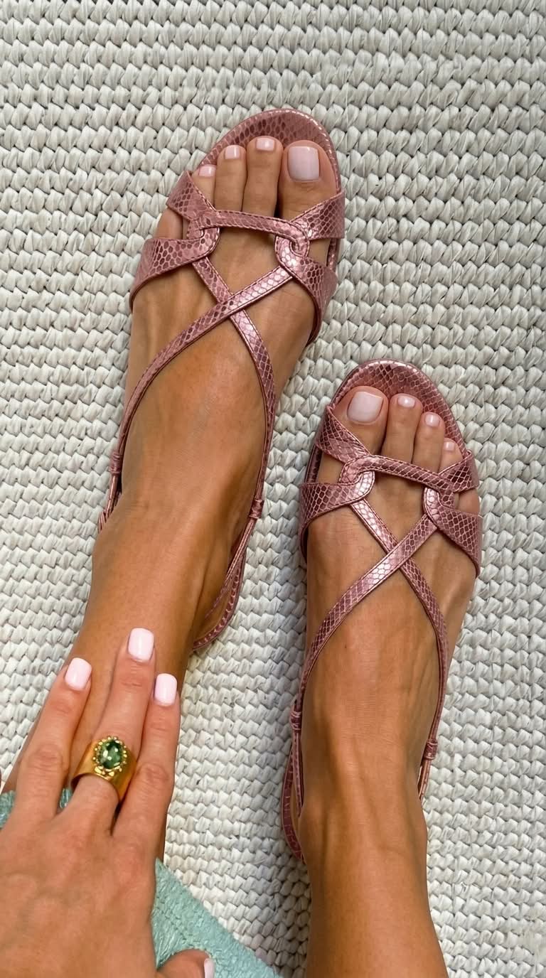 Sienna | Snake-Effect Slingback Sandals