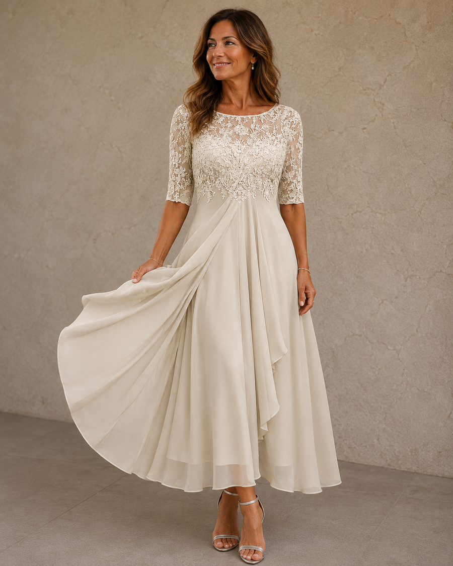 Abella™ | Abito in Pizzo e Chiffon