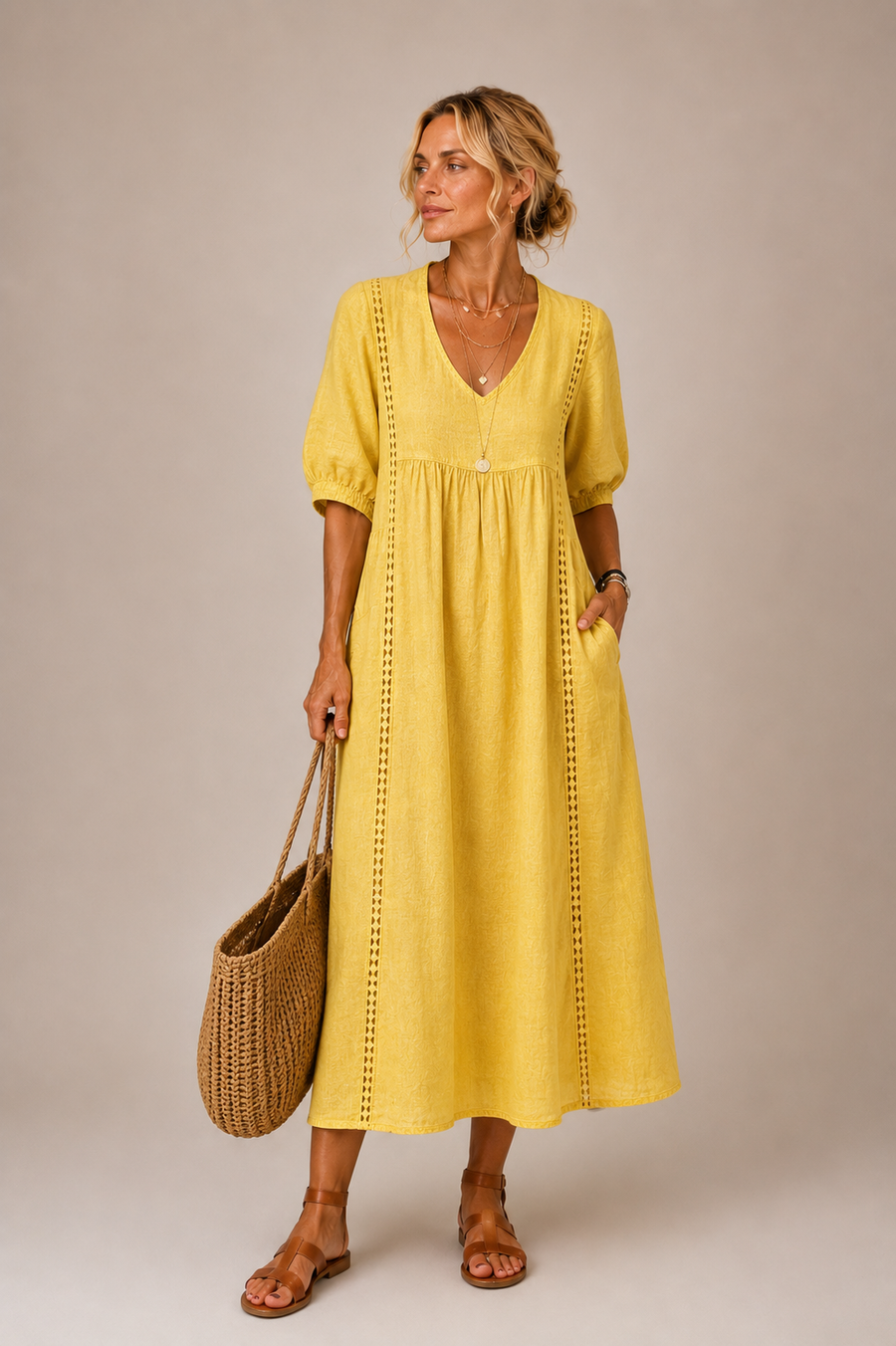 Flore | Robe midi estivale en lin