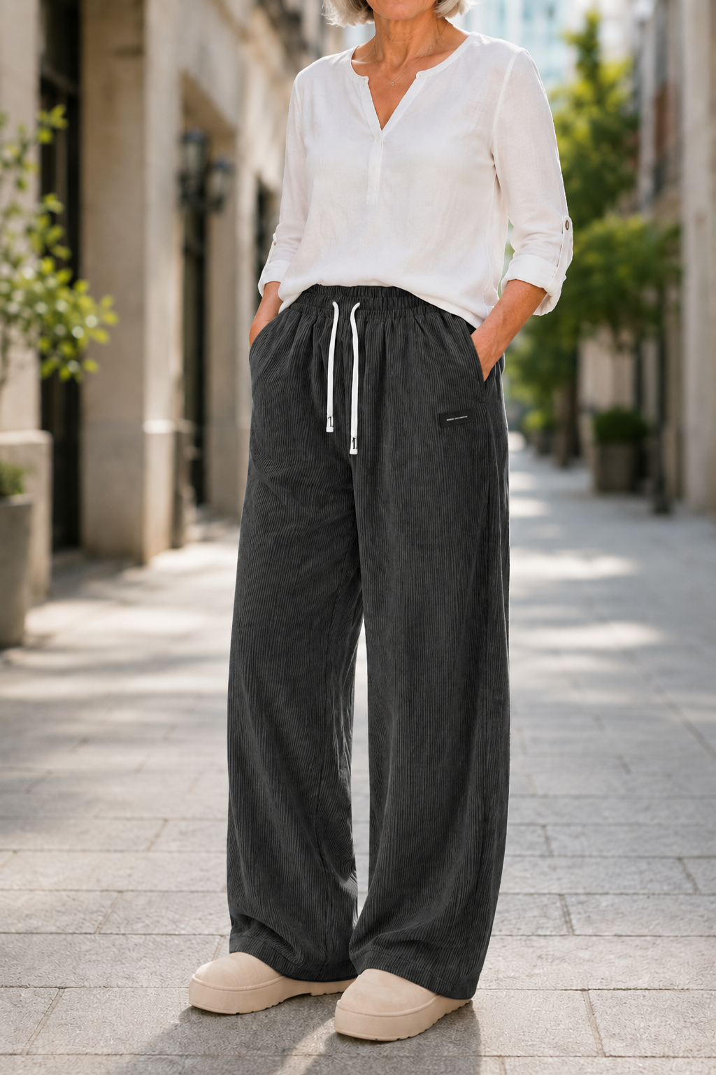 Harriet | Wide-Leg Trousers with Drawstring Waist