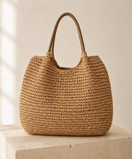 Melissa | Light Camel Woven Straw Crossbody Bag