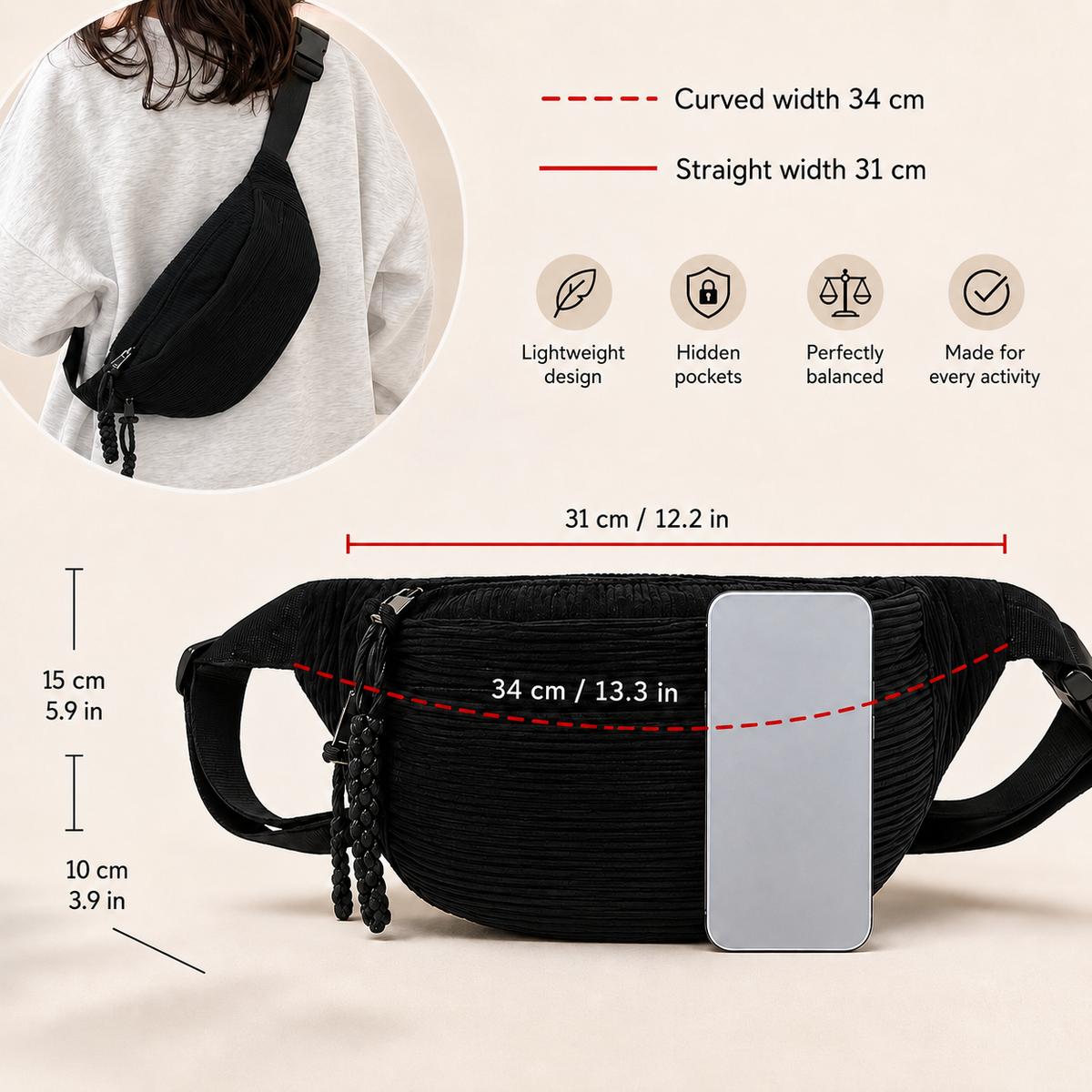 Petra | Corduroy Crossbody Bag