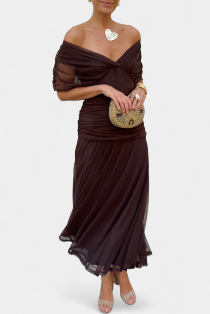 Reagan - Elegant Brown Dress