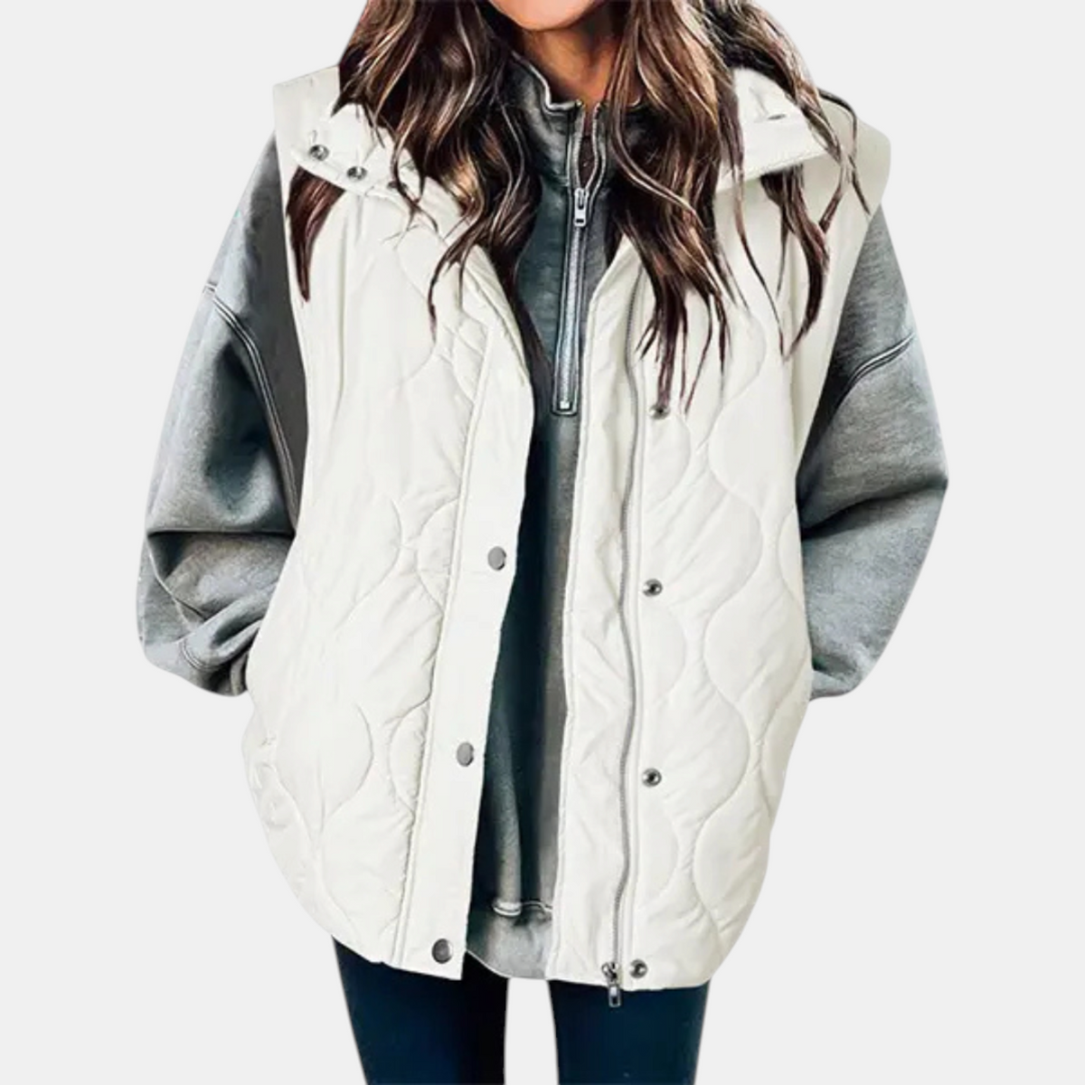Women’s Quilted Puffer Gilet with Zip and Press-Stud Fastening