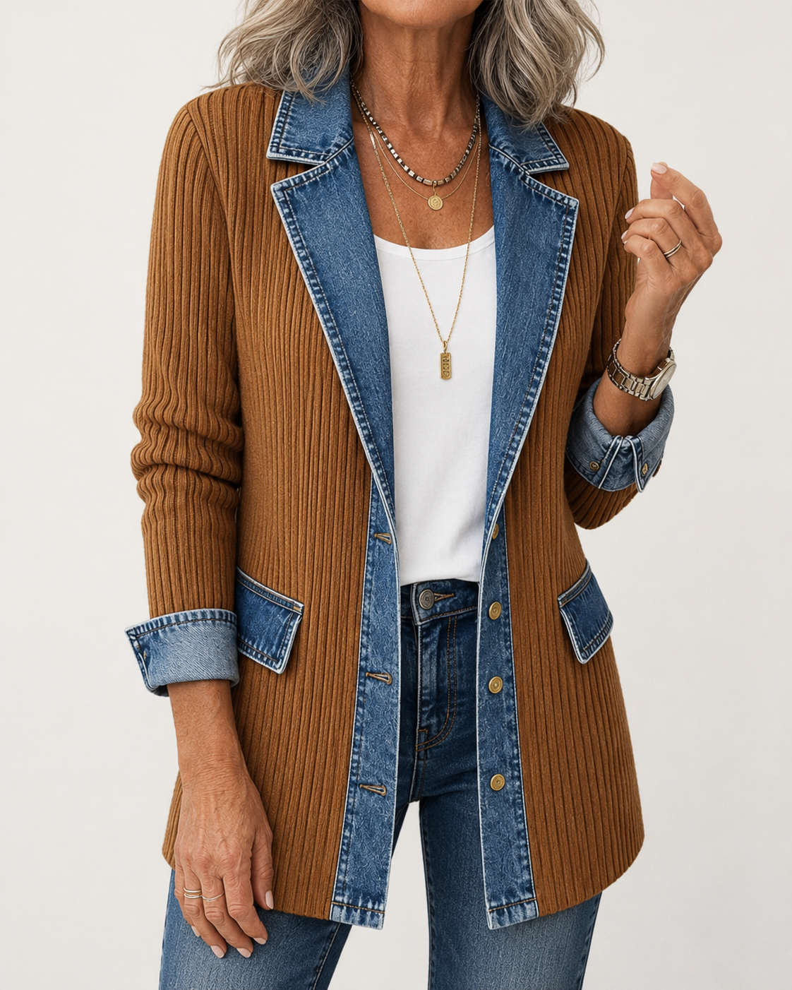 Imogen | Denim Patchwork Jacket