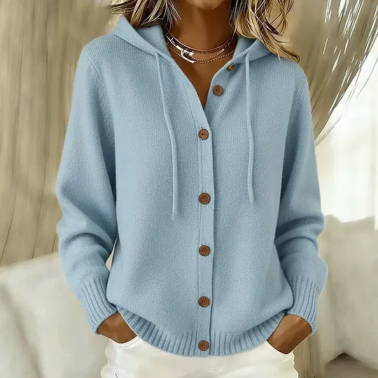 Evelyn | Button-Down Hooded Cardigan