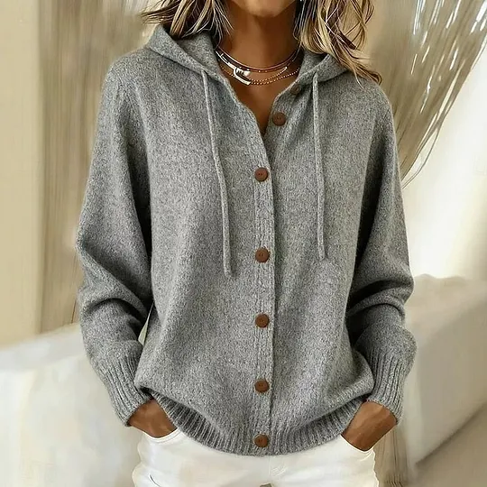 Evelyn | Button-Down Hooded Cardigan