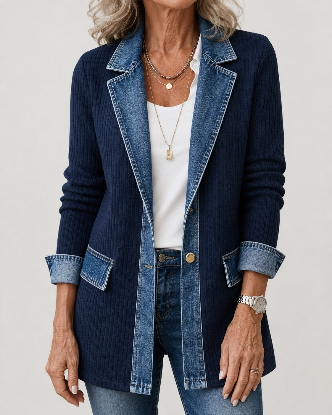 Imogen | Denim Patchwork Jacket