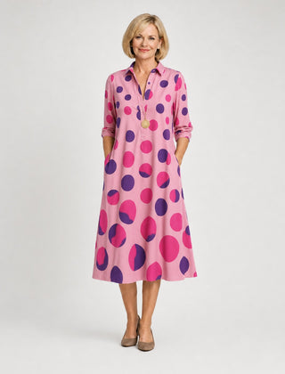 Naire | Relaxed Midi Dress – Pink and Purple