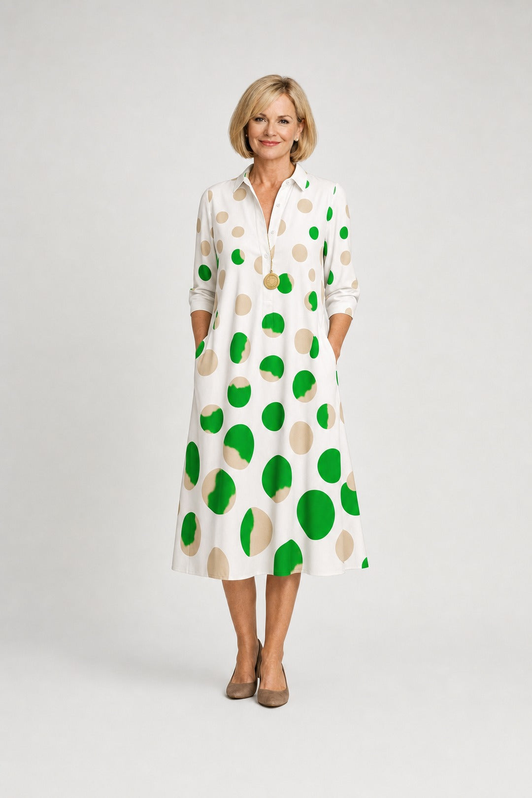 Naire | Relaxed Midi Dress – White