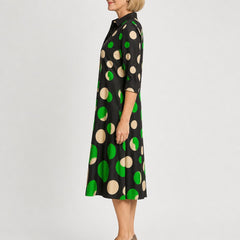 Naire | Relaxed Midi Dress – Black and Green (side)