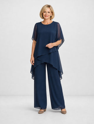 Chiara | Flowing Occasion Set – Blue (front)