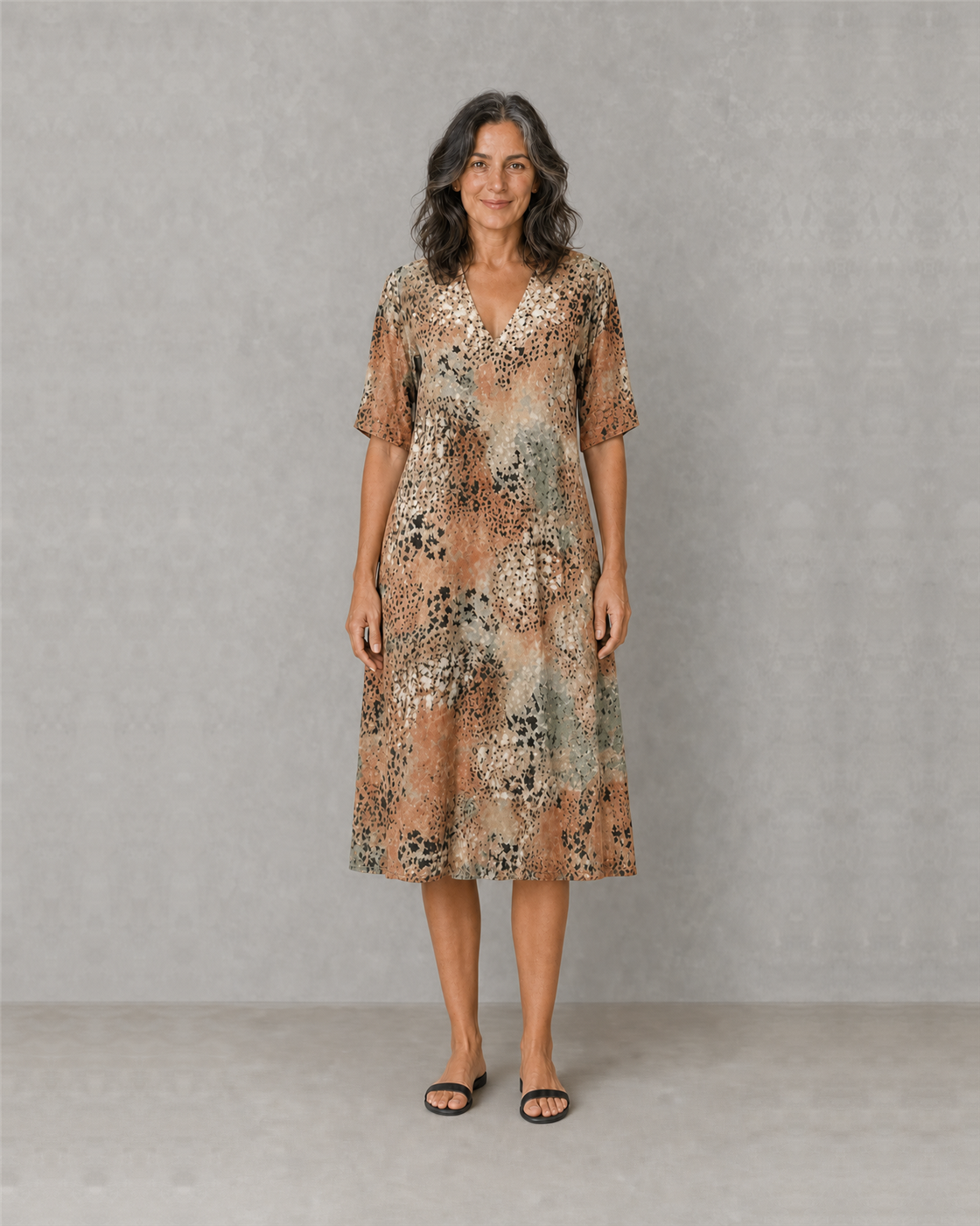 Rachel | Elegant Printed Midi Dress