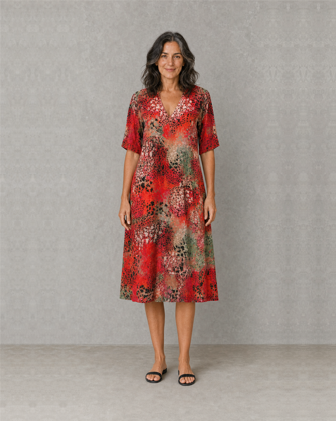 Rachel | Elegant Printed Midi Dress