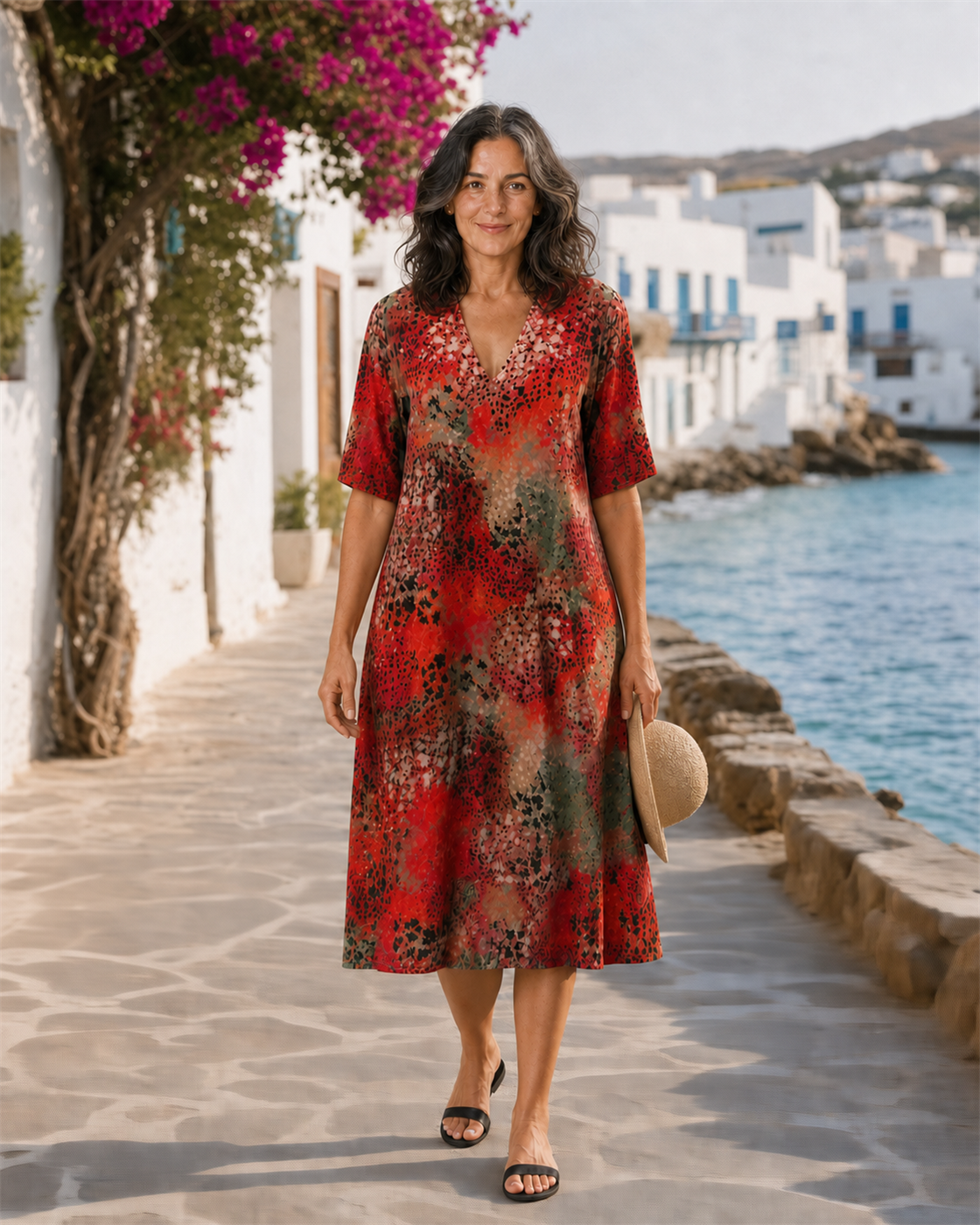 Rachel | Elegant Printed Midi Dress